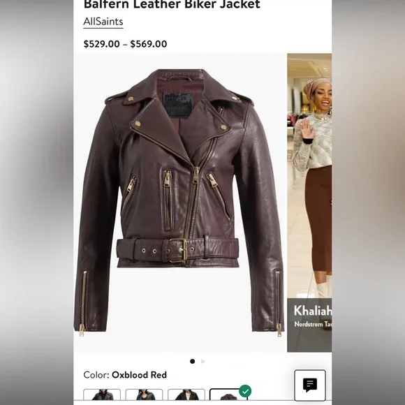 Allsaints lamb leather jacket brand new with tags! Sz 2 - Picture 1 of 5